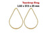 14k Gold Filled Wire Teardrop Jump Ring CL, 1.02x25x37.5 mm, (GF-779-25)